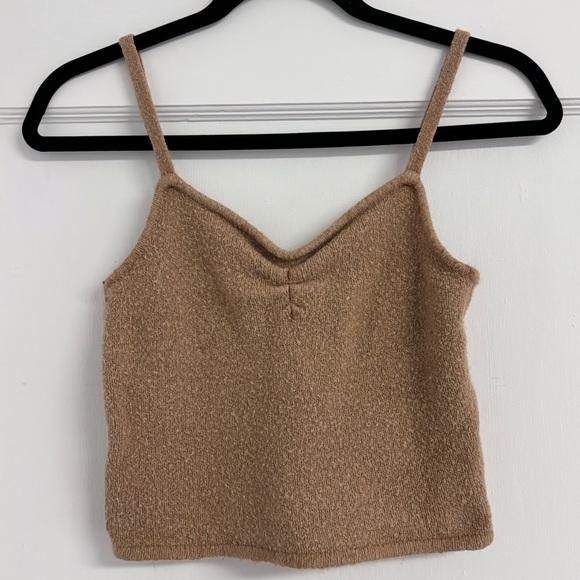 Madewell Mapleton Crop Sweater Tank Heathered Caramel XS - Picture 3 of 8